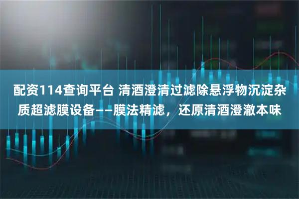 配资114查询平台 清酒澄清过滤除悬浮物沉淀杂质超滤膜设备——膜法精滤，还原清酒澄澈本味